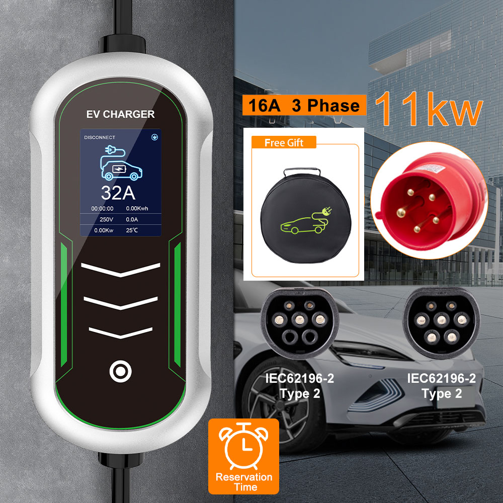 IPENGEN 11KW Портативное заряд – обзор и цена Portable Ev Charger 32A Type 2 Cee Plug